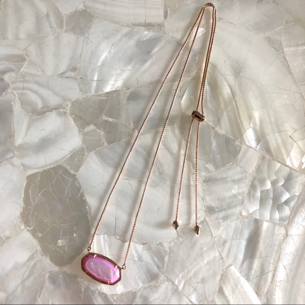 Kendra Scott Delaney Necklace Rose Gold Lilac MOP